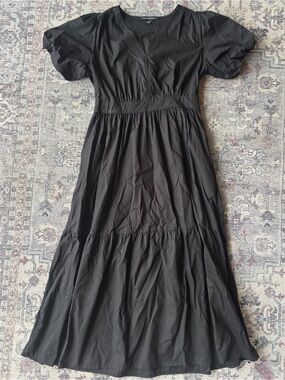 Black Puff-Sleeve Tiered Maxi Dress - French Connection